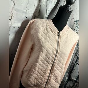 Pink bomber quilted shacket size XL Minimalist bomber jacket